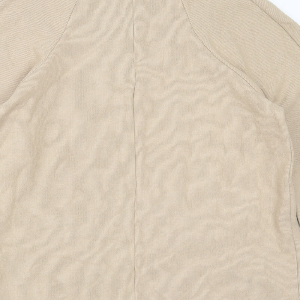 Marks and Spencer Womens Beige Round Neck Polyester Pullover Jumper Size 12