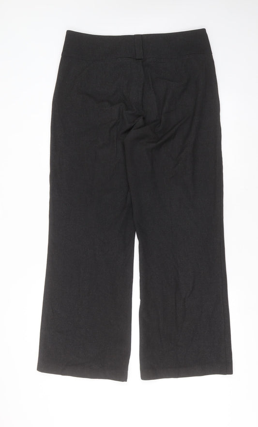Marks and Spencer Womens Grey Polyester Blend Trousers Size 36 in L30 in Regular Zip
