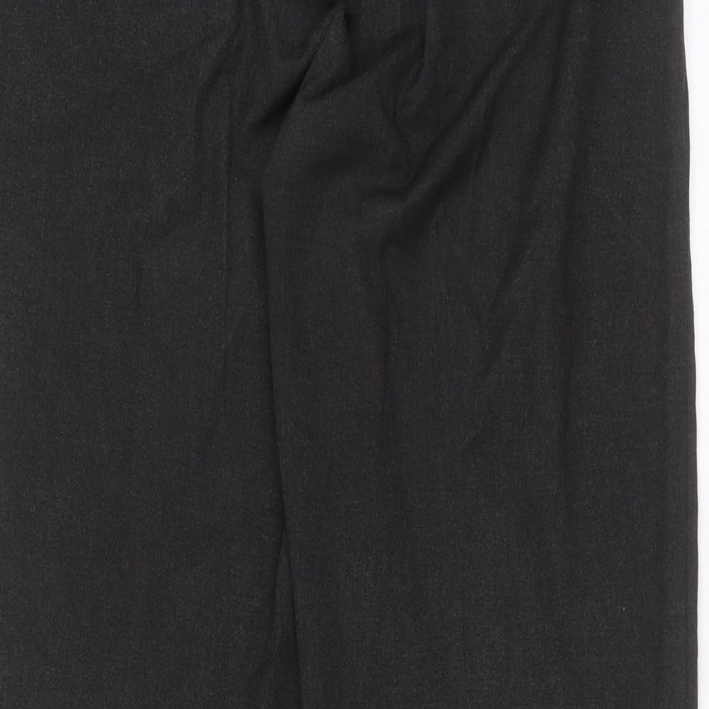 Marks and Spencer Womens Grey Polyester Blend Trousers Size 36 in L30 in Regular Zip