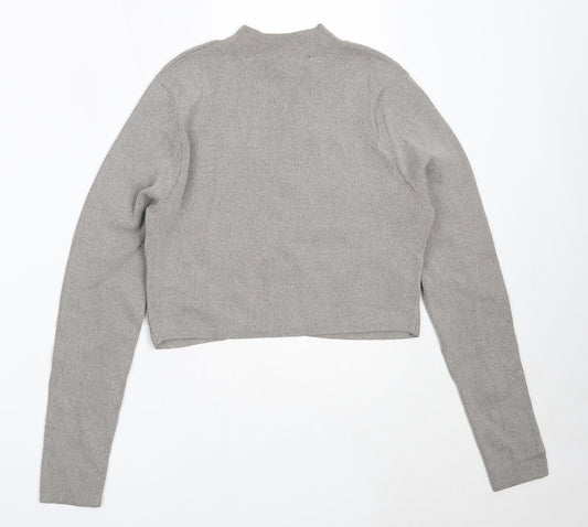 New Look Womens Grey High Neck Viscose Pullover Jumper Size 14