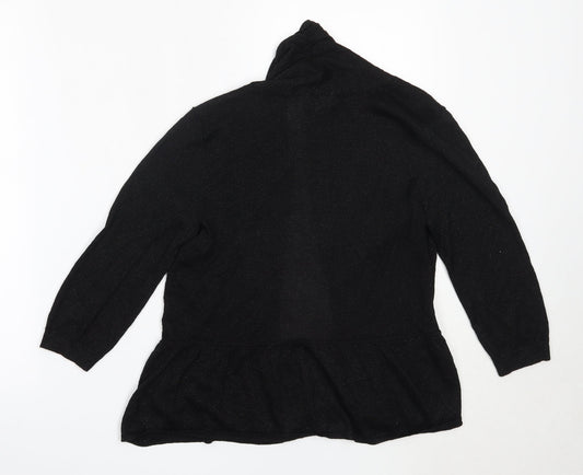 Linea Womens Black Round Neck Viscose Cardigan Jumper Size S