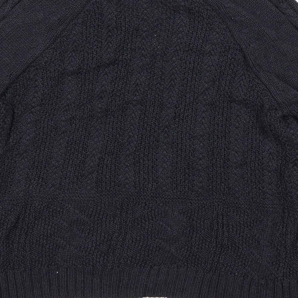 M&S Womens Grey V-Neck Cotton Cardigan Jumper Size 8