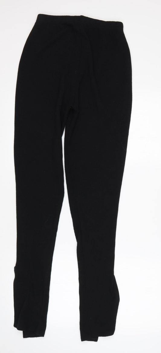 PRETTYLITTLETHING Womens Black Jogger Leggings Size 10 L33 in