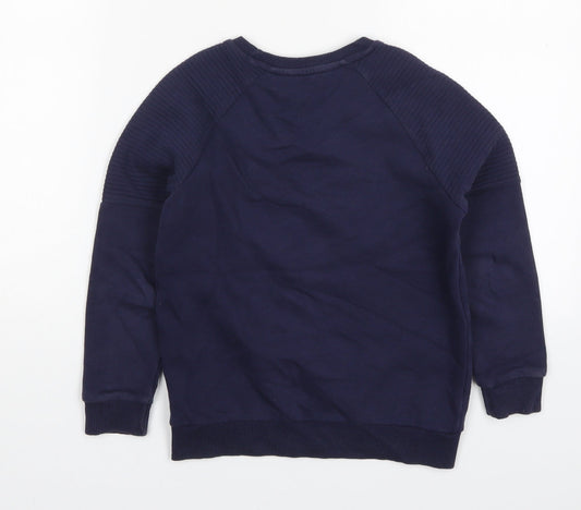 George Boys Blue Cotton Pullover Sweatshirt Size 7-8 Years Pullover