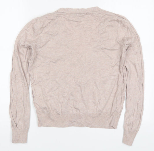 Definitions Womens Pink V-Neck Nylon Cardigan Jumper Size 12 - Birds