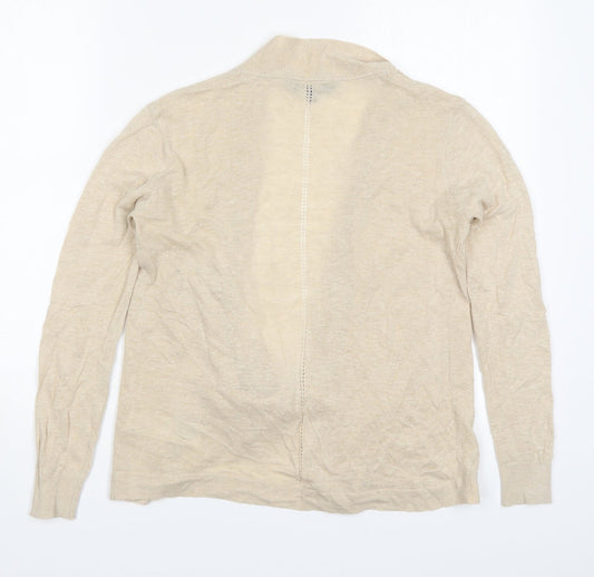 Maine Womens Beige V-Neck Acrylic Cardigan Jumper Size 8