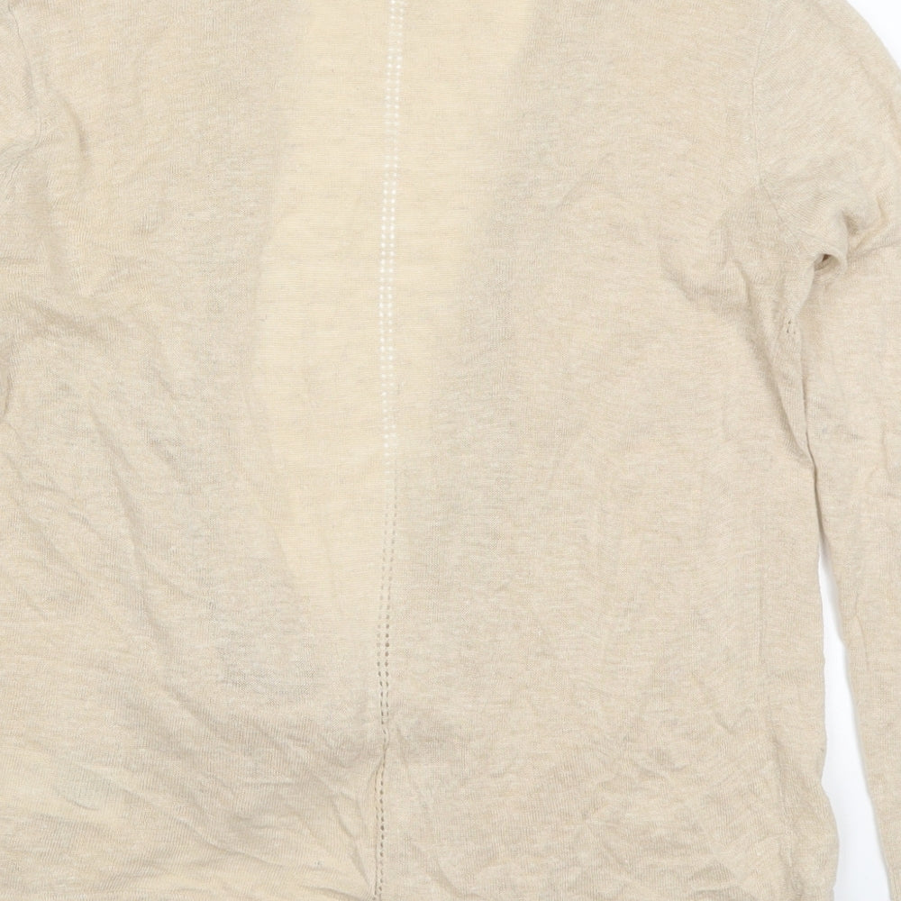 Maine Womens Beige V-Neck Acrylic Cardigan Jumper Size 8