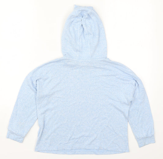 Marks and Spencer Girls Blue Viscose Pullover Hoodie Size 8-9 Years Pullover