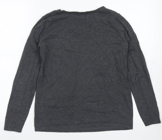 Gap Womens Grey Crew Neck Cotton Pullover Jumper Size S - Champagne