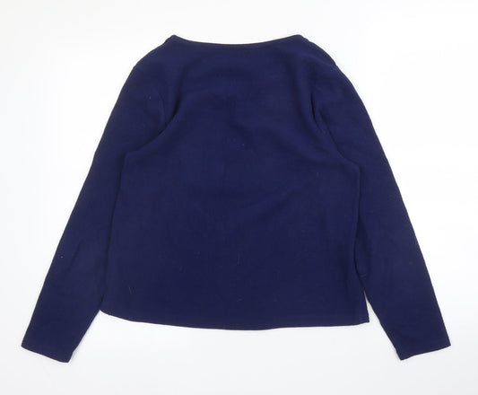 Preworn Womens Blue Round Neck Polyester Pullover Jumper Size S - Christmas, PJ top