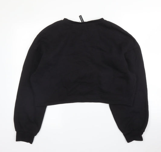 H&M Womens Black Round Neck Cotton Pullover Jumper Size XL