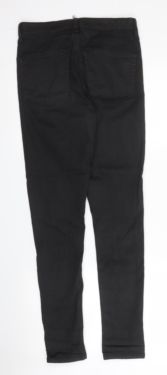 Topshop Womens Black Cotton Skinny Jeans Size 28 in L29 in Regular Zip