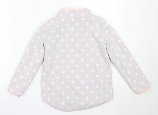 Carter's Girls Grey Polka Dot Polyester Henley Sweatshirt Size 7 Years