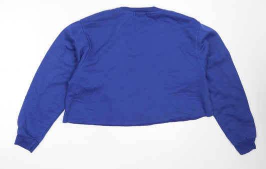 PRETTYLITTLETHING Womens Blue Cotton Pullover Sweatshirt Size M