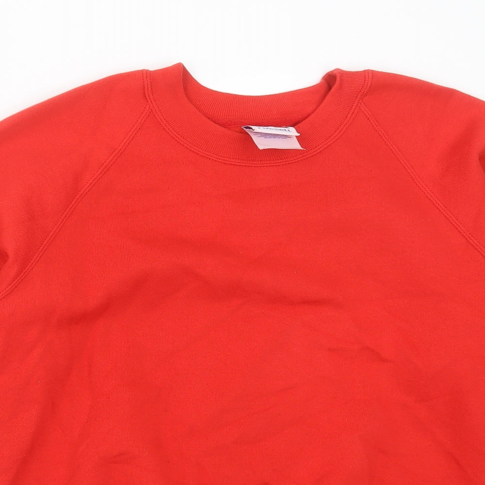 Russell Mens Red Cotton Pullover Sweatshirt Size XS