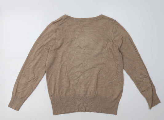 Marks and Spencer Womens Beige Viscose Sweatshirt Size 14 Pullover