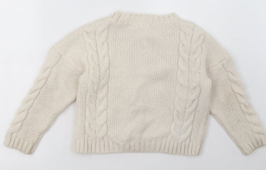 Primark Girls Beige Acrylic Pullover Sweatshirt Size 9-10 Years Pullover
