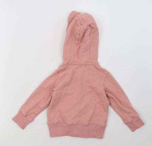 Nutmeg Girls Pink Cotton Full Zip Hoodie Size 2 Years Zip