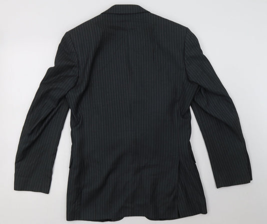 New Look Mens Grey Striped Jacket Blazer Size 36 Button