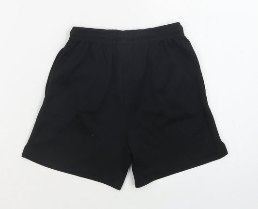 NEXT Boys Black Polyester Sweat Shorts Size 6 Years Regular Drawstring - School Wear