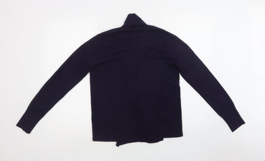 M&S Womens Purple Collared Acrylic Cardigan Jumper Size S