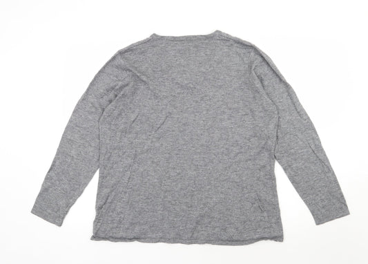 C&A Womens Grey V-Neck Acrylic Pullover Jumper Size XL