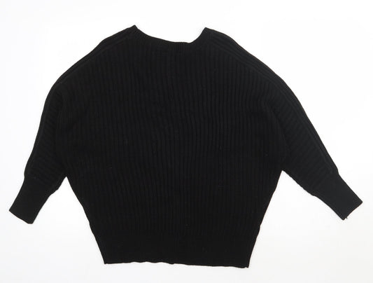 Dorothy Perkins Womens Black Round Neck Acrylic Pullover Jumper Size 14