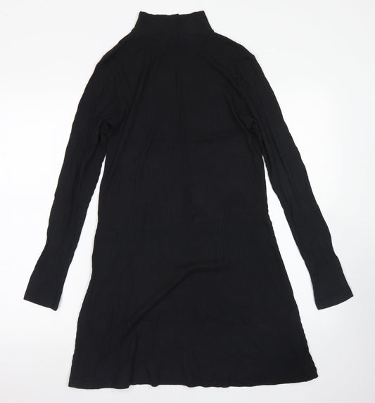 Divided Womens Black Viscose Fit & Flare Size M Mock Neck