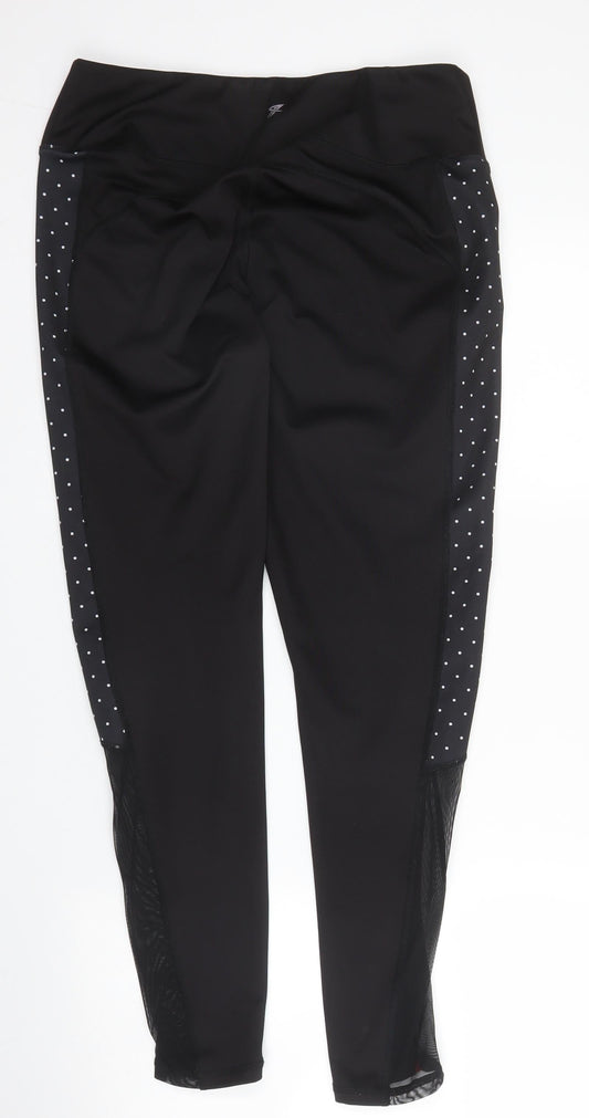 Workout Womens Black Polyester Carrot Leggings Size M L27 in