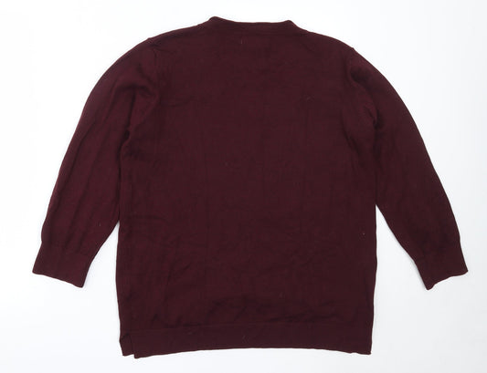 Matalan Womens Purple Round Neck Viscose Pullover Jumper Size 14