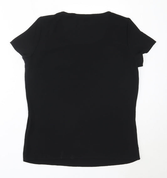 Vera Moda Womens Black Polyester Basic Blouse Size S Round Neck