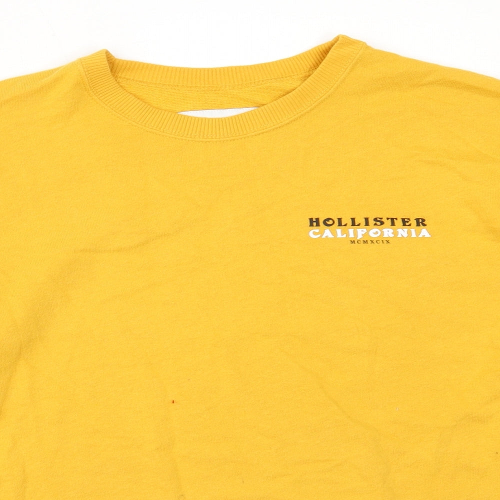 Hollister Womens Yellow Cotton Pullover Sweatshirt Size S