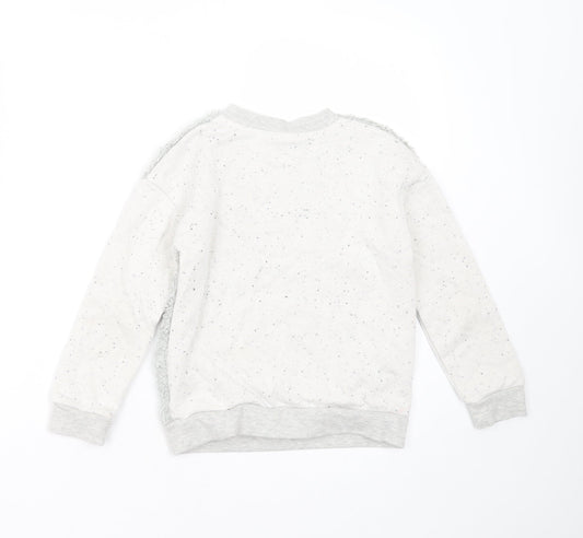 HULLABALOO Girls Grey Polyester Pullover Sweatshirt Size 7-8 Years - fluffy