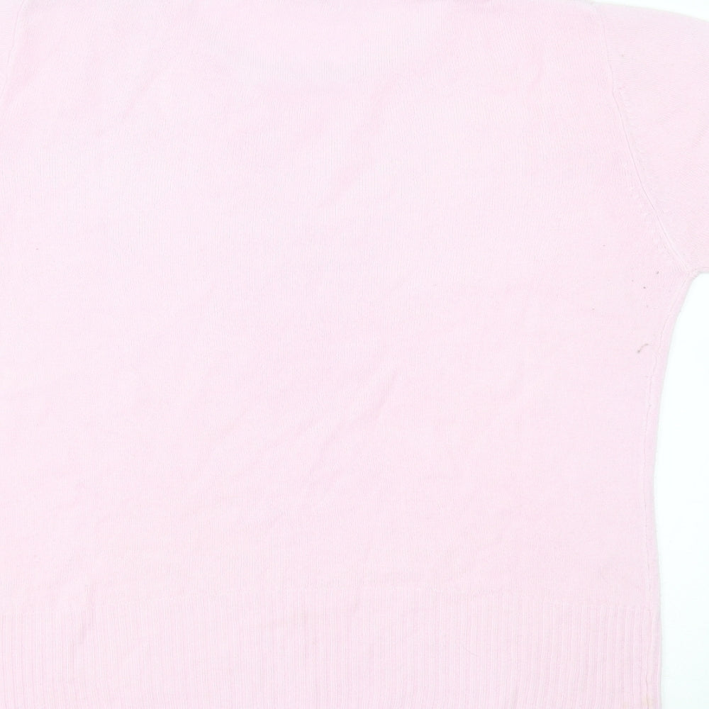 Matalan Womens Pink Round Neck Acrylic Pullover Jumper Size 16
