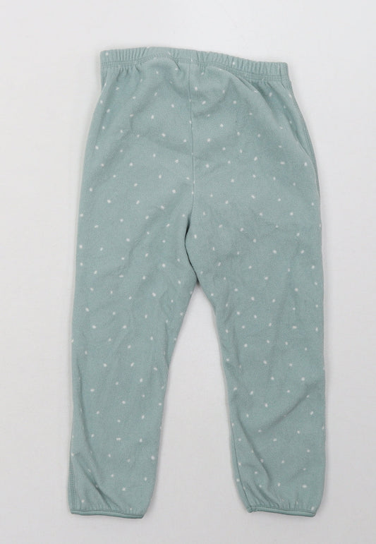 H&M Girls Green Polka Dot Polyester Cami Pyjama Pants Size 2 Years Pullover