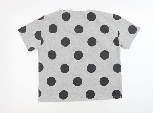 NEXT Girls Grey Polka Dot Cotton Top Pyjama Top Size 13 Years