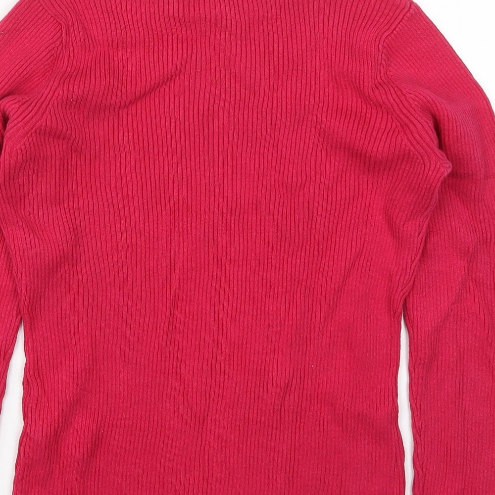 George Girls Pink Roll Neck Cotton Pullover Jumper Size 11-12 Years Pullover