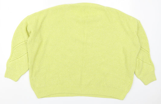 NEXT Womens Green Round Neck Acrylic Pullover Jumper Size L