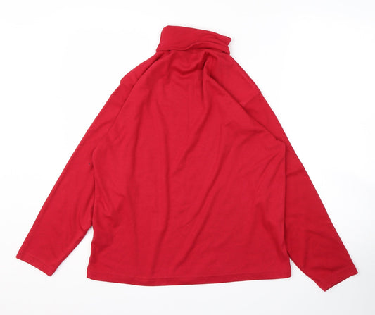 Paramor Womens Red Roll Neck Cotton Pullover Jumper Size 12