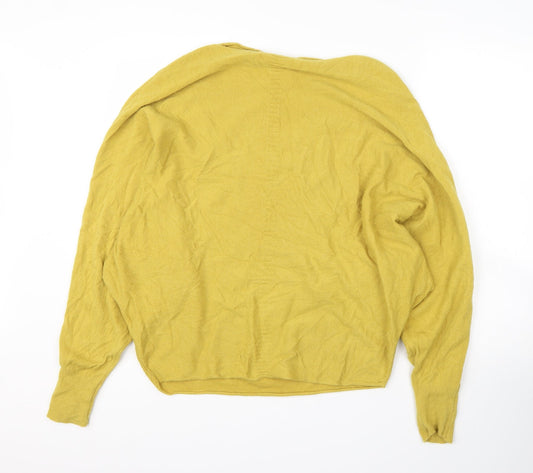 Preworn Womens Yellow Round Neck Viscose Pullover Jumper Size M