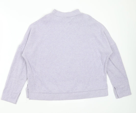 New Look Womens Purple Round Neck Polyester Pullover Jumper Size M