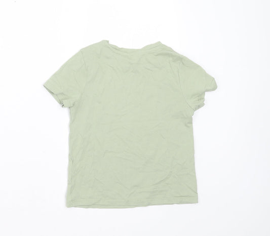 Primark Boys Green Cotton Basic T-Shirt Size 9-10 Years Round Neck - Believe in yourself