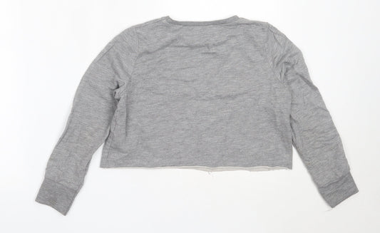 Matalan Girls Grey Cotton Pullover Sweatshirt Size 9 Years