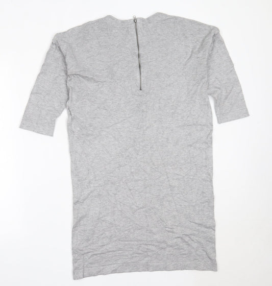 Vera Moda Womens Grey Viscose Jumper Dress Size M Round Neck