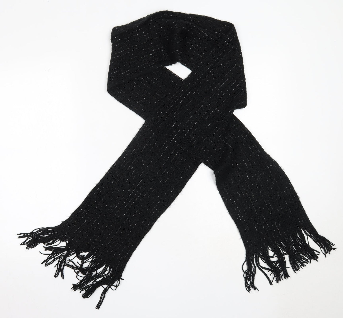 TU Womens Black Acrylic Scarf