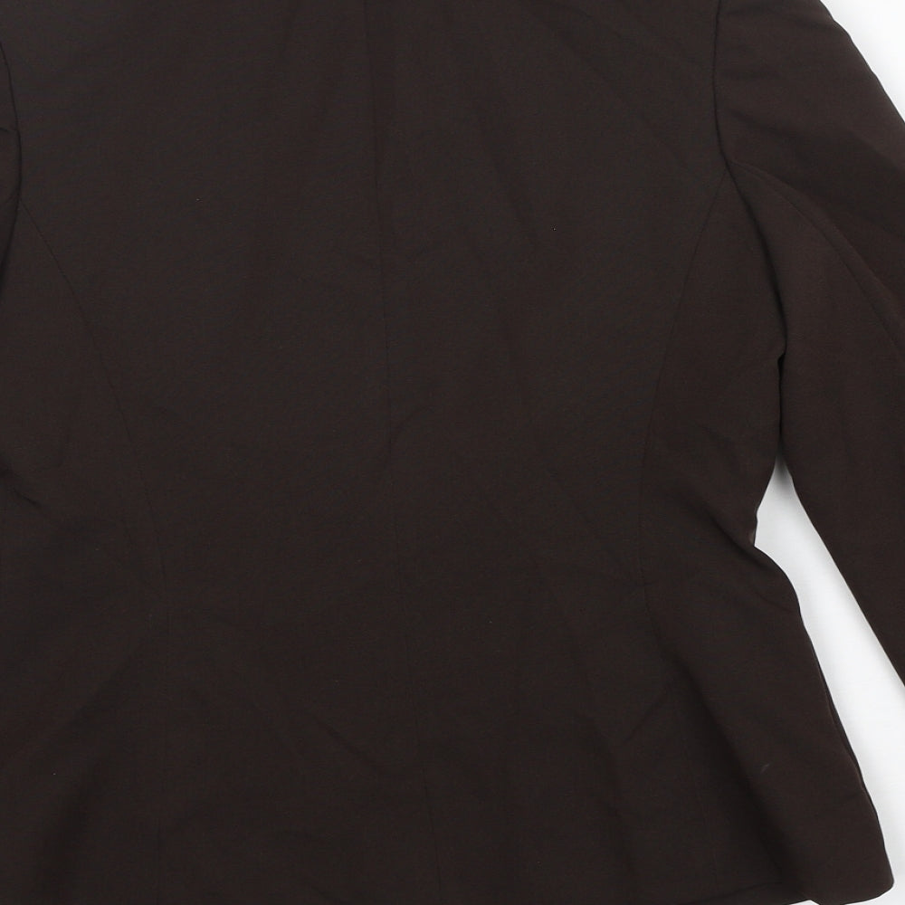 Dorothy Perkins Womens Brown Polyester Jacket Suit Jacket - Fake pockets