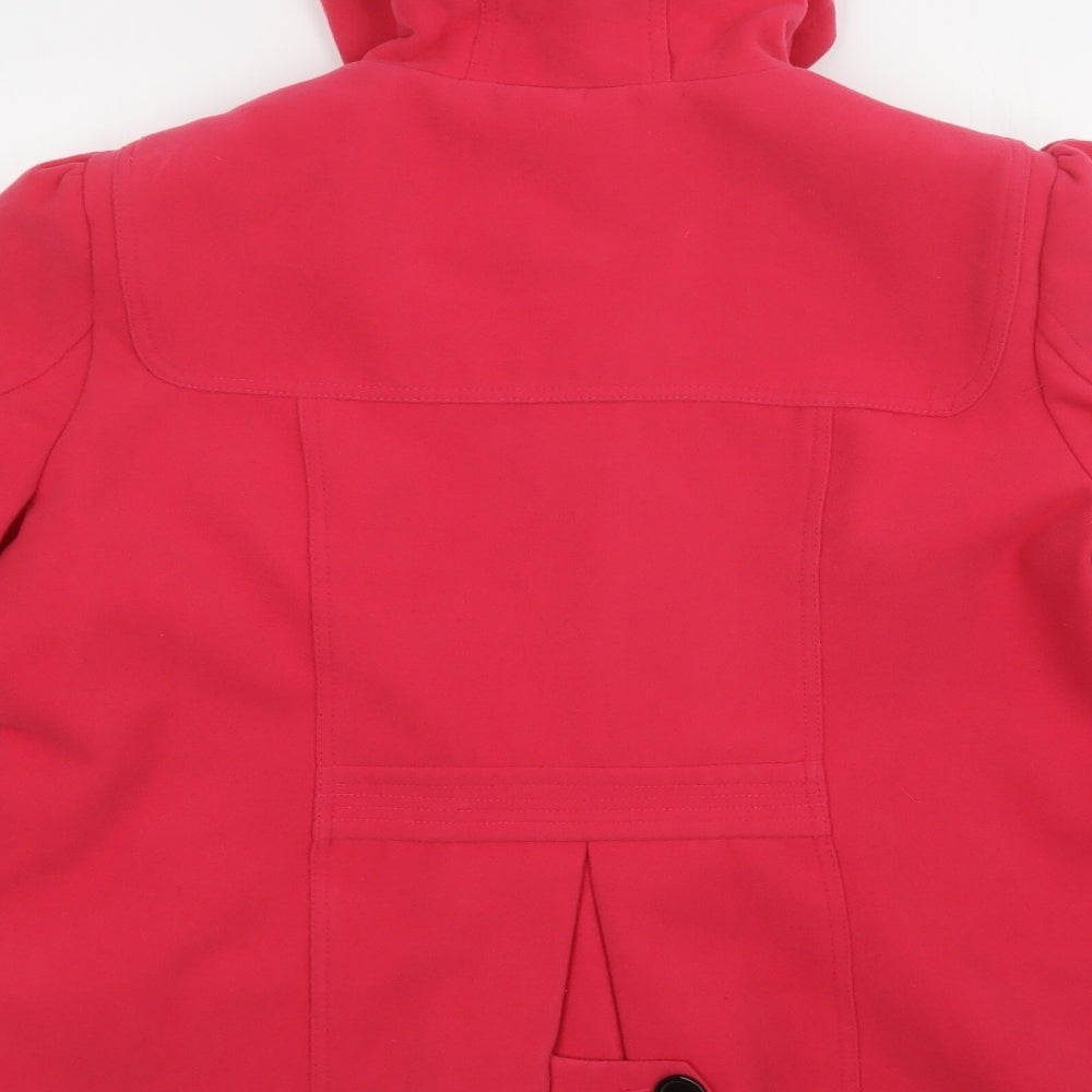 NEXT Womens Pink Pea Coat Coat Size L Zip