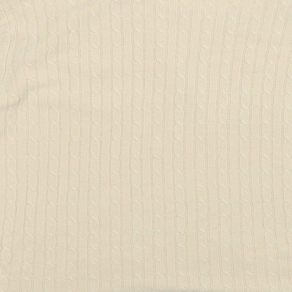 Carolyn Taylor Womens Beige V-Neck Acrylic Cardigan Jumper Size L