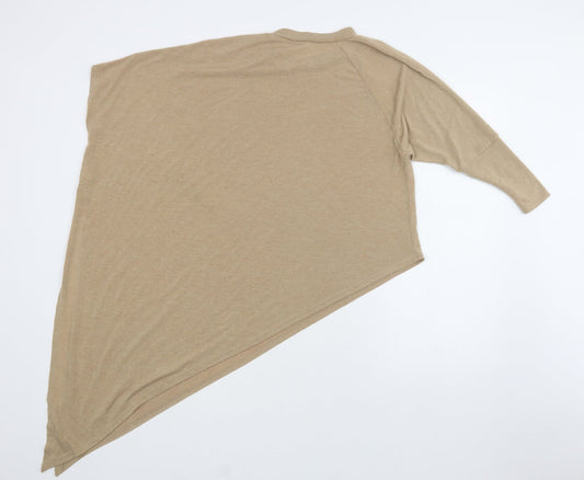 River Island Womens Beige Crew Neck Polyester Tunic Jumper Size 6