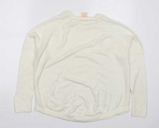 Sweet Romeo Womens Ivory Round Neck Acrylic Pullover Jumper Size M